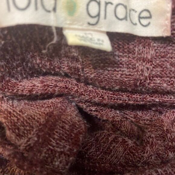 Lola Grace Burgundy Knit off the shoulder cowl neck sweater, size M - Picture 3 of 3